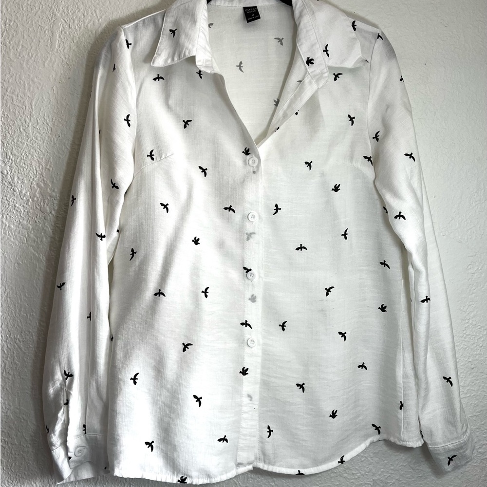 Emery rose whiteBird Print women’s  Shirt